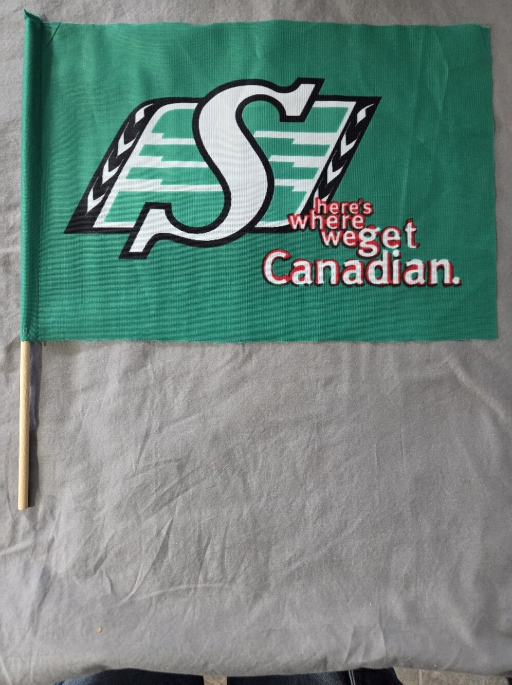 Saskatchewan Roughriders Small Hand Flag
